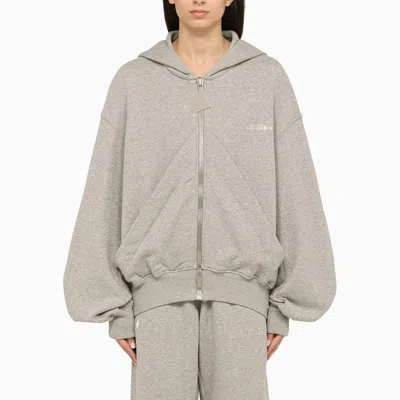 Shop Attico The  Zipped Hoodie In Grey