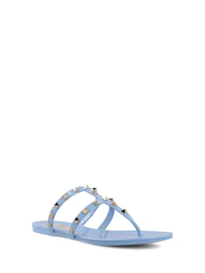 Shop Valentino Garavani Sandals In Popeline Blue