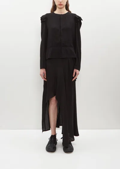 Shop Yohji Yamamoto Folded Collar Jacket In Black