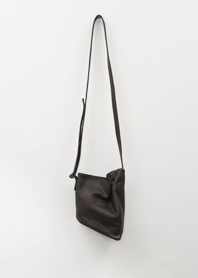 Shop Yohji Yamamoto Folding Leather Pouch In Black