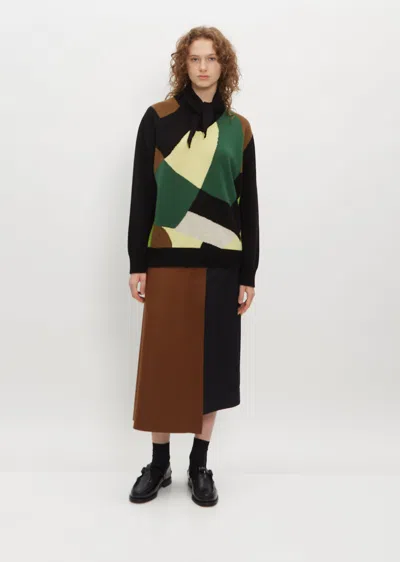 Shop Plan C Foulard Color Blocked Sweater In Multi Base Black Z3157