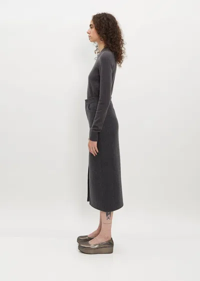 Shop Dušan Front Slit Skirt In Grey