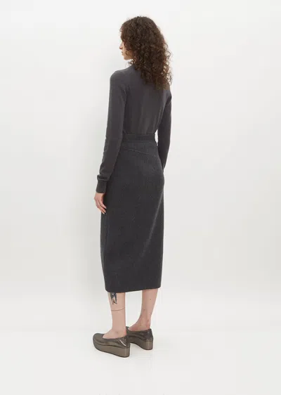 Shop Dušan Front Slit Skirt In Grey