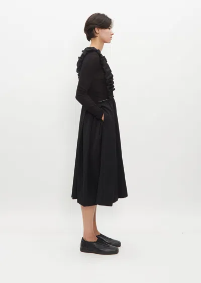 Shop Comme Des Garçons Comme Des Garçons Gathered Suspender Wool Skirt In Black