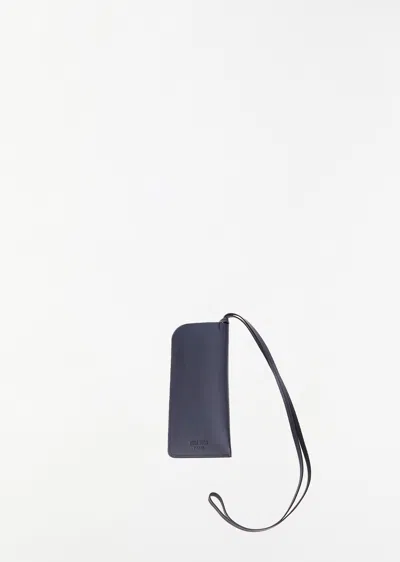 Shop Isaac Reina Glasses Case With Neck Strap In Navy-black