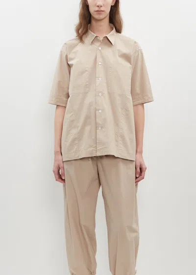 Shop Toujours Half Sleeve Big Coverall Shirt In Dusty Camel