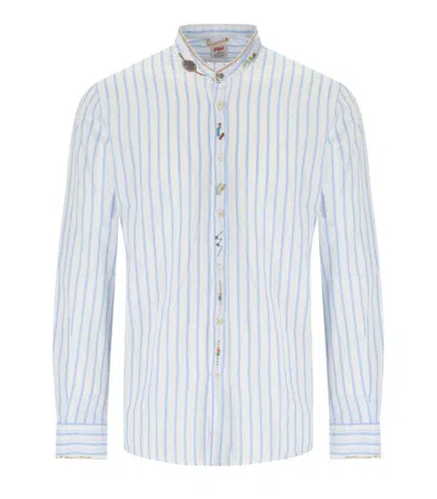 Shop Bob Korea White Light Blue Striped Shirt