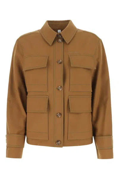 Shop Burberry Jackets And Vests In Camel