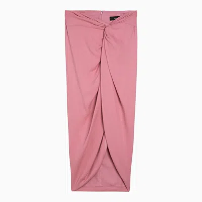 Shop Federica Tosi Midi Skirt With Knot In Pink