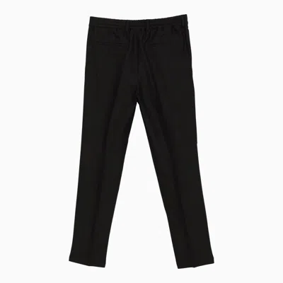 Shop Fendi Cotton-blend Trousers In Black