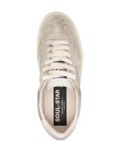 Shop Golden Goose Soul Star Suede Sneakers In Taupe/milk
