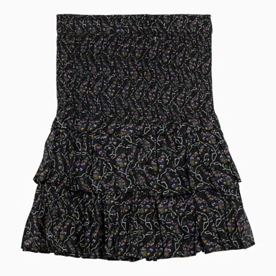 Shop Isabel Marant Étoile Miniskirt With Multicolour Print In Black