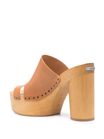 Shop Isabel Marant Hyun 120mm Leather Mules In Natural