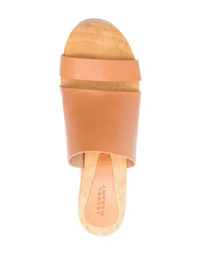 Shop Isabel Marant Hyun 120mm Leather Mules In Natural