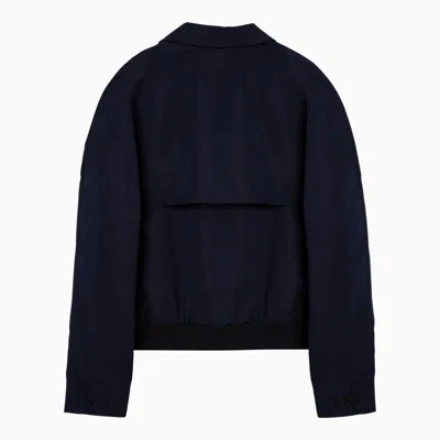 Shop Maison Kitsuné Lightweight Ink-blue Cotton-blend Jacket