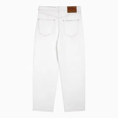 Shop Marni Jeans With Logo Application In White