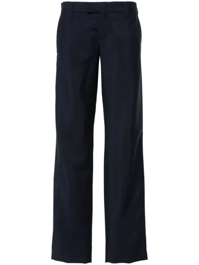 Shop Miu Miu Straight-leg Tailored Trousers In Navy