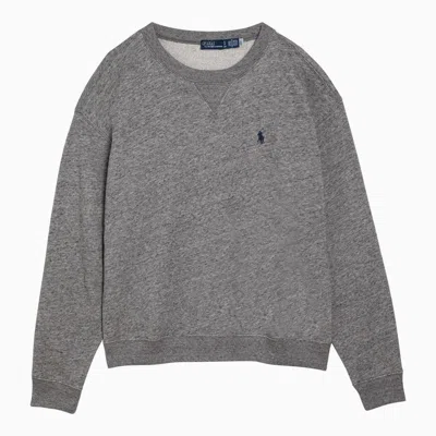 Shop Polo Ralph Lauren Dark Crew-neck Sweatshirt In Grey