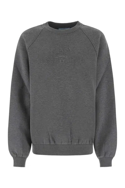 Shop Prada Sweatshirts In Grey