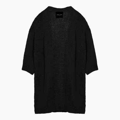 Shop Roberto Collina Cardigan In Blend Knit In Black