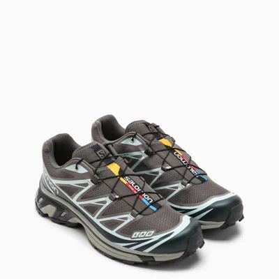Shop Salomon Low Xt-6 Grey/light Blue Sneaker In Multicolor
