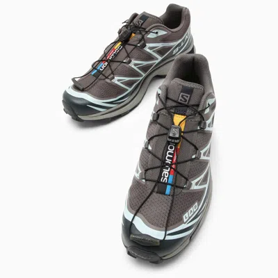Shop Salomon Low Xt-6 Grey/light Blue Sneaker In Multicolor