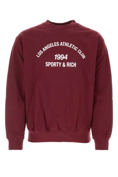 Shop Sporty And Rich Sporty & Rich Sweatshirts In Burgundy
