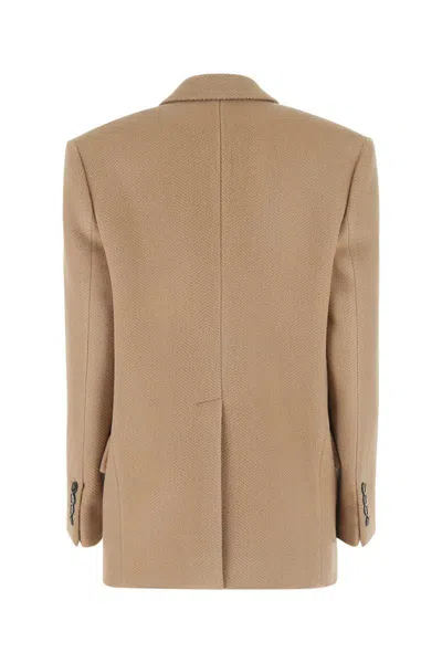 Stella Mccartney Textured Fabric Wool Blazer In Beige O Tan