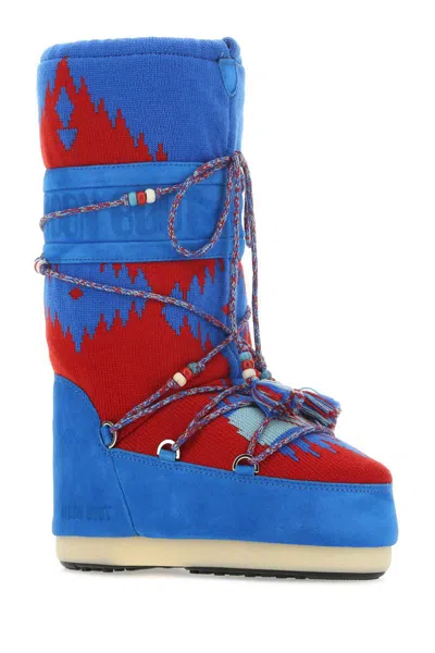 Alanui Multicolor Suede And Fabric Boots In Multicoloured