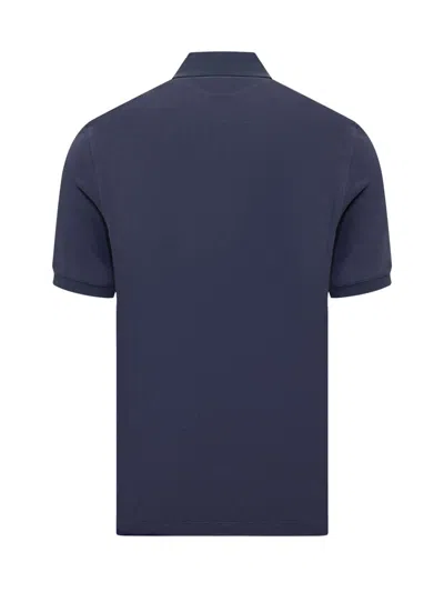 Shop Brunello Cucinelli Polo Shirt With Logo In Blue