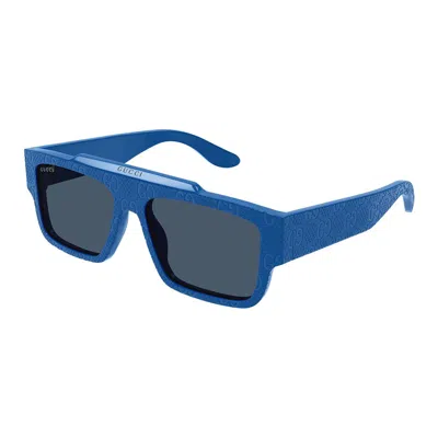 Gucci Eyewear Rectangular Frame Sunglasses In Blue