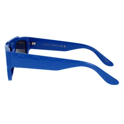 Gucci Eyewear Rectangular Frame Sunglasses In Blue