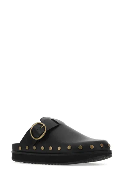Isabel Marant Stud-embellished Leather Mules In Black