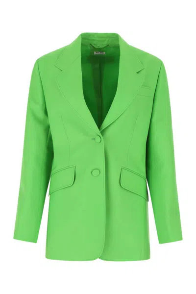 Shop Miu Miu Jackets And Vests In Green