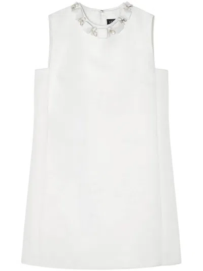 Shop Versace Beaded Detail Dress In White