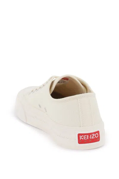 Shop Kenzo Canvas School Sneakers In Bianco