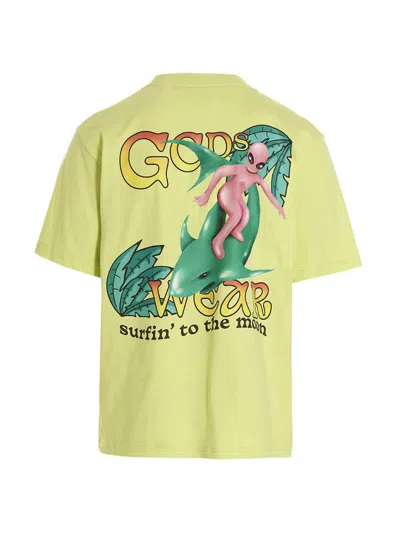 Shop Gcds T-shirt 'surfing Weirdo' In Green