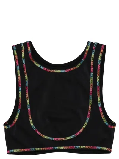 Shop Palm Angels 'rainbow Miami' Sporty Top In Black