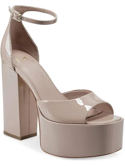 Shop Marc Fisher Ltd Della Womens Patent Leather Peep-toe Platform Sandals In Pink
