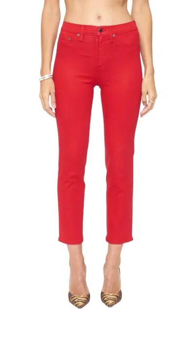 Shop Pistola Monroe High Rise Cigarette Crop Jeans In Coated Rouge In Multi