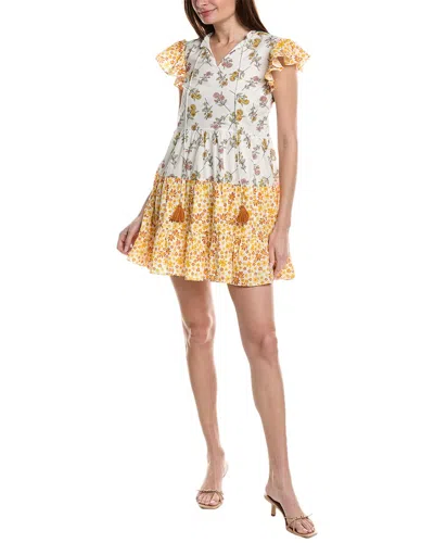 Shop Garrie B Tiered Mini Dress In Yellow