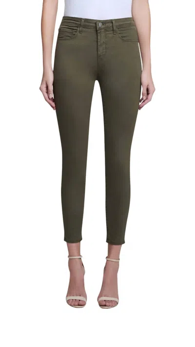 Shop L Agence Margot Skinny Jeans In Olive Night In Green