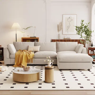 Shop Simplie Fun Upholstery Convertible Sectional Sofa
