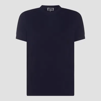 Shop Giorgio Armani Dark Blue Viscose T-shirt