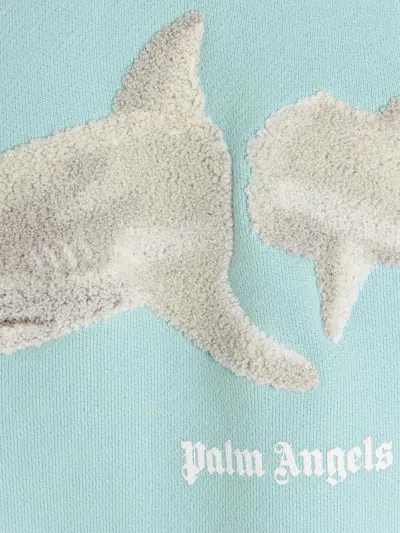 Shop Palm Angels 'white Shark' Sweatshirt In Blue