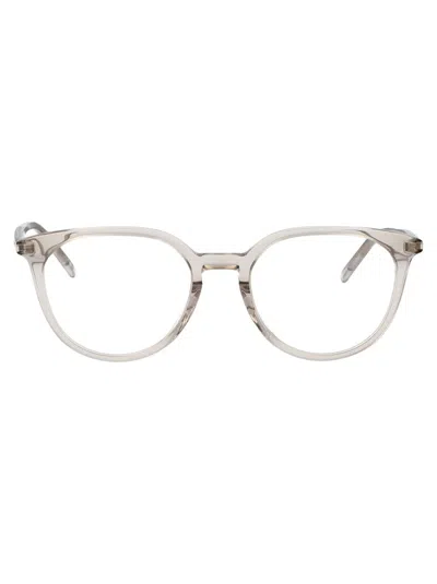 Shop Saint Laurent Eyewear Optical In 003 Beige Beige Transparent