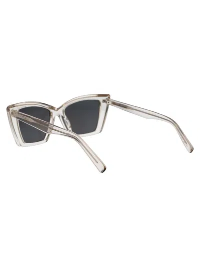 Shop Saint Laurent Sunglasses In 003 Beige Beige Silver