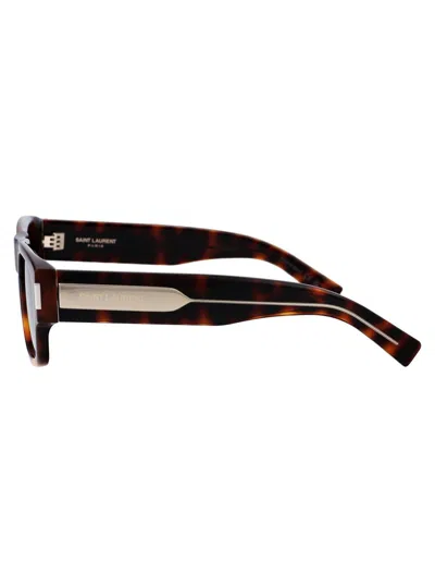 Shop Saint Laurent Eyewear Sunglasses In 002 Havana Crystal Black