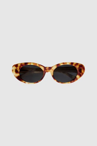 Shop Anine Bing Ojai Sunglasses In Light Tortoise