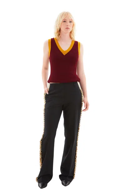 Dries Van Noten Parchia Embellished Trousers In Black